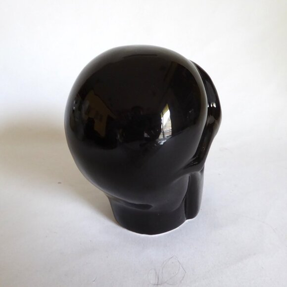 BOSTON WAREHOUSE KITCHEN BLACK CERAMIC SKULL SCRUB CONTAINER HOLDER (NEW) - Picture 3 of 9